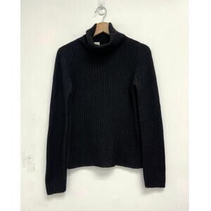 Shaina Mote Baby Alpaca Wool Ribbed Turtleneck Luxury Classic Soft Sweater Small